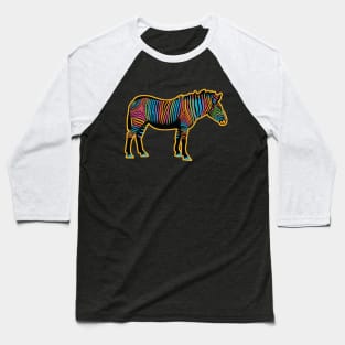 Colorful Rainbow Zebra Baseball T-Shirt